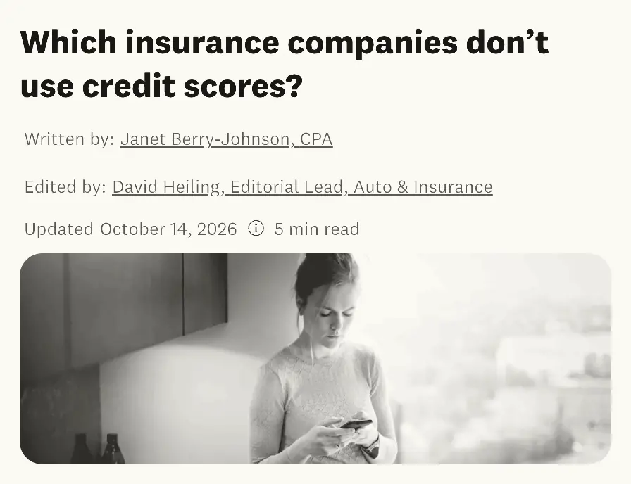 Clipping of the live page on creditkarma.com: the headline, the credit line “Written by Janet Berry-Johnson · Edited by David Heiling” and the date “Updated October 14, 2026”, above the article’s lead photo.